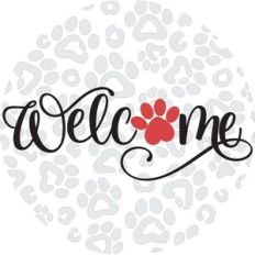 Welcome With Paw Print