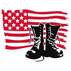 Combat Boots and Flag