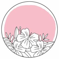 Hibiscus Flower Round Frame Watercolor