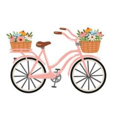 Vintage Bicycle with Basket of Flowers