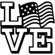 Love American Flag Stack