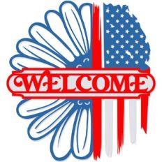 Welcome Daisy American Flag
