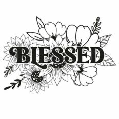 Blessed Illustrated Floral Word