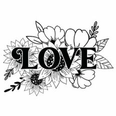 Love Illustrated Floral Word