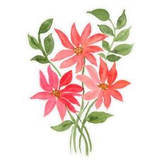 Abstract Peach Daisy Watercolor Flowers Print and Cut