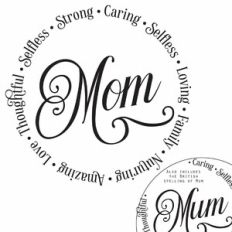 Mom Word Art Circle