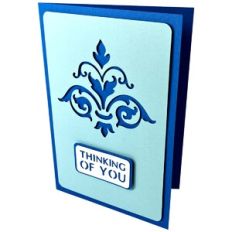 Damask Thinking of You Stencil Card
