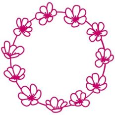 Long Stemmed Flowers Wreath Garland Frame