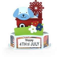Hexagon Pop Up Card Dog Patriotic