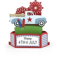Hexagon Pop Up Card Patriotic Truck