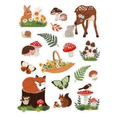 Woodland Animals and Mushroom Stickers