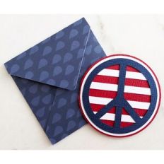 stripes and peace sign card and envelope