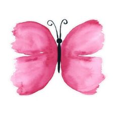 Whimsical Pink Watercolor Butterfly Print and Cut