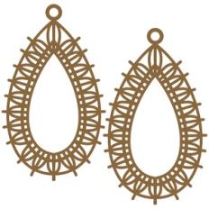 Boho Rattan Wicker Teardrop Frame Earrings