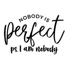 Nobody is Perfect. I Am Nobody