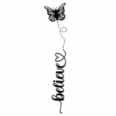 Believe Butterfly Heart Word