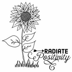 Radiate Positivity Sunflower Quote
