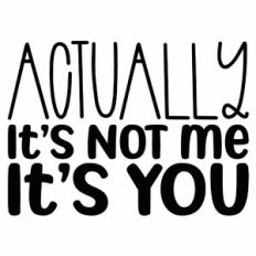 Actually It's Not me It's You Quote