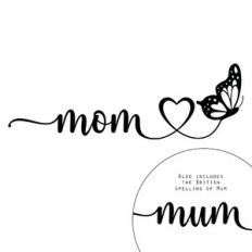 Mom Butterfly Heart Word