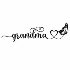 Grandma Butterfly Heart Word