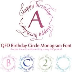 QFD Birthday Circle Monogram Font