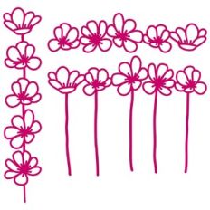 Long Stemmed Flowers Repeating Border