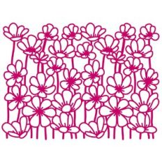 Long Stemmed Flowers Repeating Border Scene