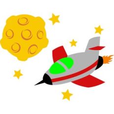 spaceship and planet
