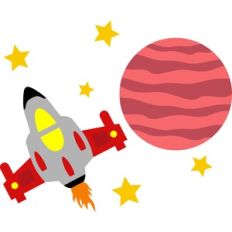spaceship and stars