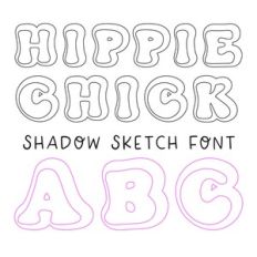 BFC Hippie Chick Shadow Sketch Font