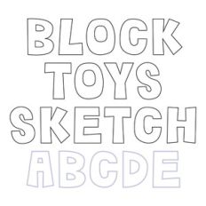 BFC Block Toys Bold Outline Sketch Font