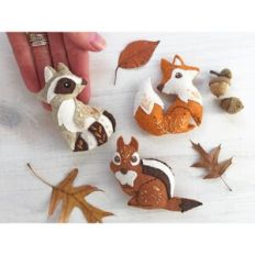 Fox Chipmunk Raccoon felt animals sewing pattern