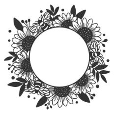 Sunflower and Bee Wreath Frame