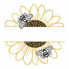 Sunflower Bee Split Frame