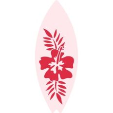 Hawaiian Hibiscus Surf Board