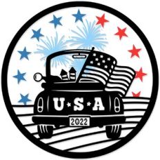 July 4th American Country Truck