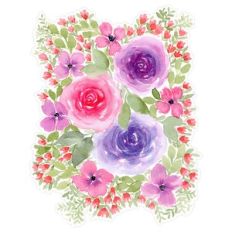 Purple Pink Watercolor Rose Flower Arrangement Print and Cut