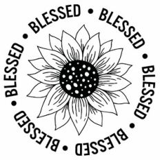 Blessed Sunflower Circle Word