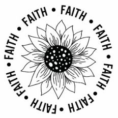 Faith Sunflower Circle Word