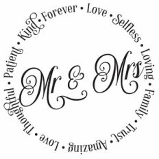Mr and Mrs Circle Word Art