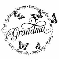 Grandma Circle Butterfly Wall Art Decor