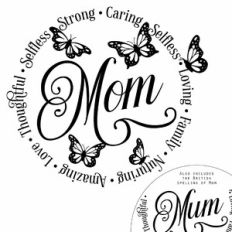 Mom Circle Butterfly Wall Art Decor