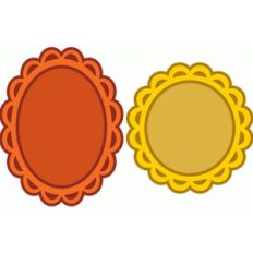 scallop doily frame set