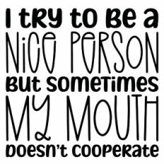 I Try To Be A Nice Person But Sometimes My Mouth Doesn't Cooperate Quo