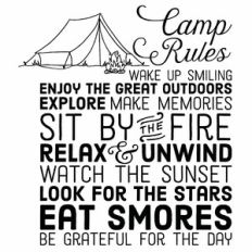 Camp Rules Word Art Wall Art Decor