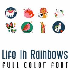 Life in Rainbows Full Color Font