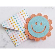 flower happy face card and envelope