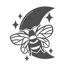 Boho Bee with Crescent Moon and Stars