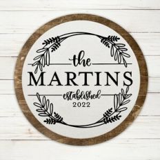 Modern Established Family Leaf Split Wreath