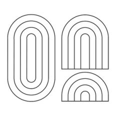 Modern Outline Rainbow and Nested Ovals
